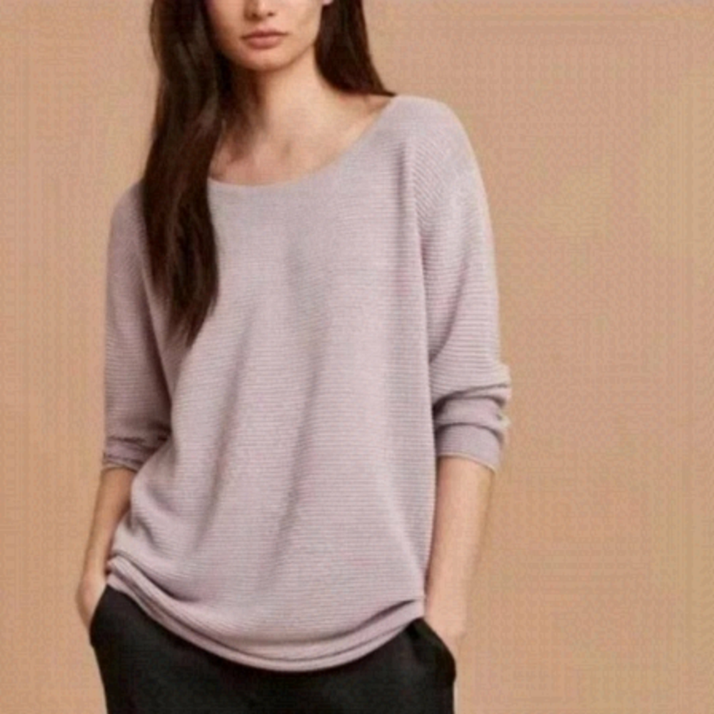 Wilfred Aritzia Blanchard Ribbed Linen Blend Knit Top